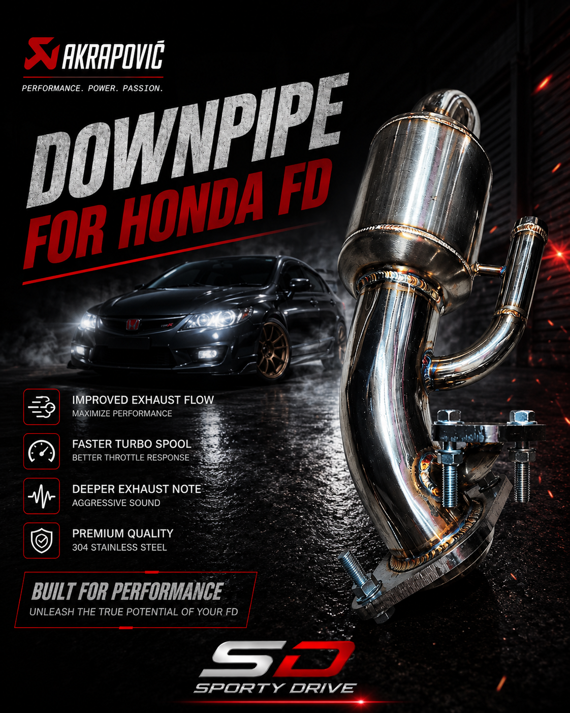 DOWNPIPE FOR HONDA